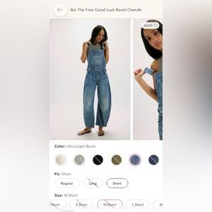 Free people barrel overalls